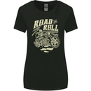 Road and Roll Motorbike Biker Motorcycle Womens Wider Cut T-Shirt Black
