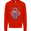 Roadway Bastard Motorcycle Biker Motorbike Kids Sweatshirt Jumper Bright Red