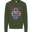 Roadway Bastard Motorcycle Biker Motorbike Kids Sweatshirt Jumper Forest Green
