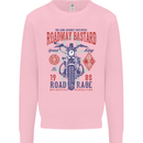 Roadway Bastard Motorcycle Biker Motorbike Kids Sweatshirt Jumper Light Pink
