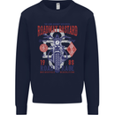Roadway Bastard Motorcycle Biker Motorbike Kids Sweatshirt Jumper Navy Blue