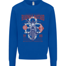 Roadway Bastard Motorcycle Biker Motorbike Kids Sweatshirt Jumper Royal Blue