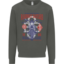 Roadway Bastard Motorcycle Biker Motorbike Kids Sweatshirt Jumper Storm Grey