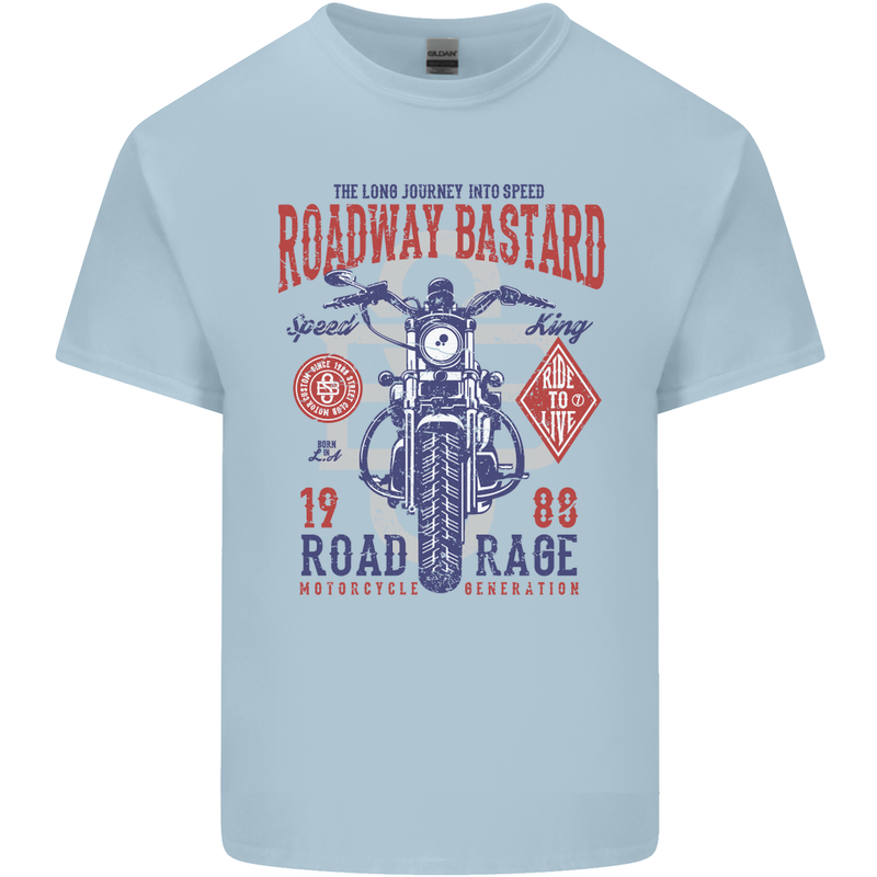 Roadway Bastard Motorcycle Biker Motorbike Kids T-Shirt Childrens Light Blue