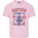 Roadway Bastard Motorcycle Biker Motorbike Kids T-Shirt Childrens Light Pink
