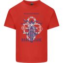 Roadway Bastard Motorcycle Biker Motorbike Kids T-Shirt Childrens Red