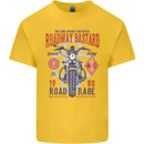 Roadway Bastard Motorcycle Biker Motorbike Kids T-Shirt Childrens Yellow
