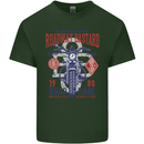 Roadway Bastard Motorcycle Biker Motorbike Mens Cotton T-Shirt Tee Top Forest Green