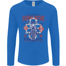 Roadway Bastard Motorcycle Biker Motorbike Mens Long Sleeve T-Shirt Royal Blue