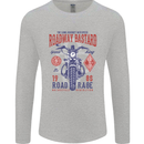 Roadway Bastard Motorcycle Biker Motorbike Mens Long Sleeve T-Shirt Sports Grey