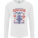 Roadway Bastard Motorcycle Biker Motorbike Mens Long Sleeve T-Shirt White