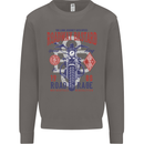 Roadway Bastard Motorcycle Biker Motorbike Mens Sweatshirt Jumper Charcoal