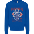 Roadway Bastard Motorcycle Biker Motorbike Mens Sweatshirt Jumper Royal Blue