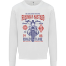 Roadway Bastard Motorcycle Biker Motorbike Mens Sweatshirt Jumper White