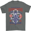 Roadway Bastard Motorcycle Biker Motorbike Mens T-Shirt Cotton Gildan Charcoal