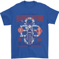 Roadway Bastard Motorcycle Biker Motorbike Mens T-Shirt Cotton Gildan Royal Blue