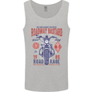 Roadway Bastard Motorcycle Biker Motorbike Mens Vest Tank Top Sports Grey