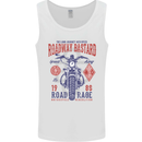 Roadway Bastard Motorcycle Biker Motorbike Mens Vest Tank Top White