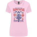 Roadway Bastard Motorcycle Biker Motorbike Womens Wider Cut T-Shirt Light Pink