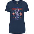 Roadway Bastard Motorcycle Biker Motorbike Womens Wider Cut T-Shirt Navy Blue