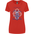 Roadway Bastard Motorcycle Biker Motorbike Womens Wider Cut T-Shirt Red