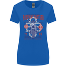 Roadway Bastard Motorcycle Biker Motorbike Womens Wider Cut T-Shirt Royal Blue