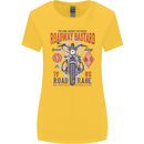 Roadway Bastard Motorcycle Biker Motorbike Womens Wider Cut T-Shirt Yellow