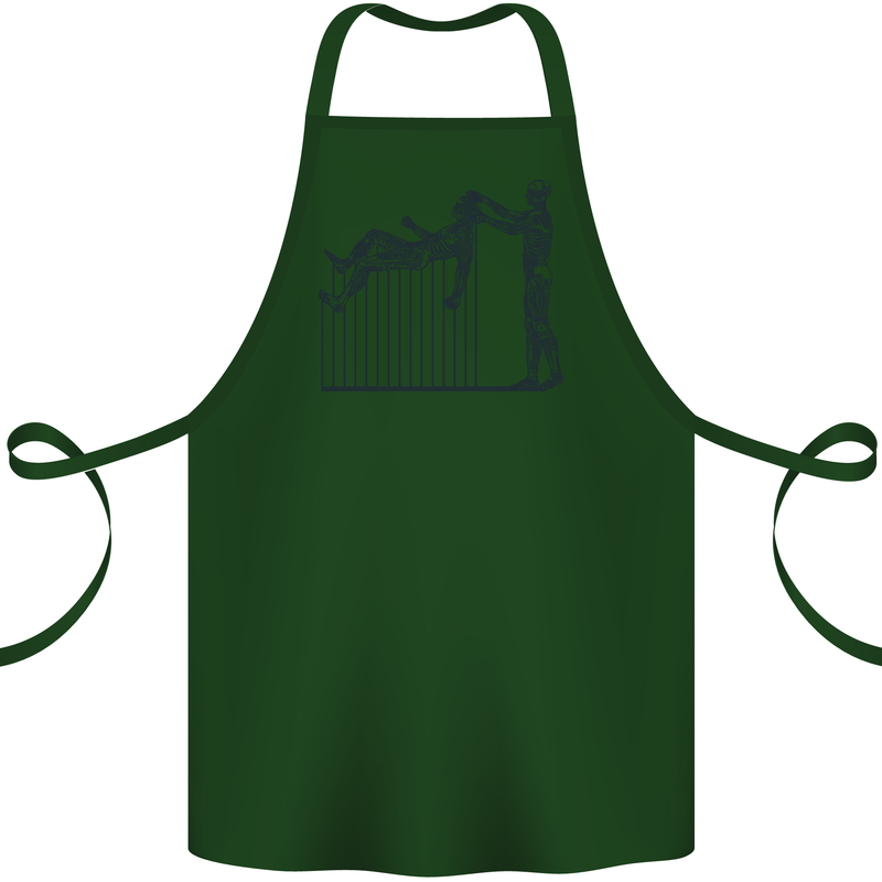 Robot Maintenance AI Futuristic SC-FI Cotton Apron 100% Organic Forest Green