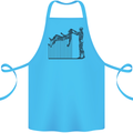Robot Maintenance AI Futuristic SC-FI Cotton Apron 100% Organic Turquoise