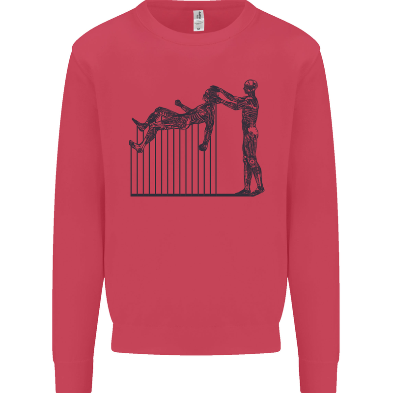 Robot Maintenance AI Futuristic SC-FI Kids Sweatshirt Jumper Heliconia