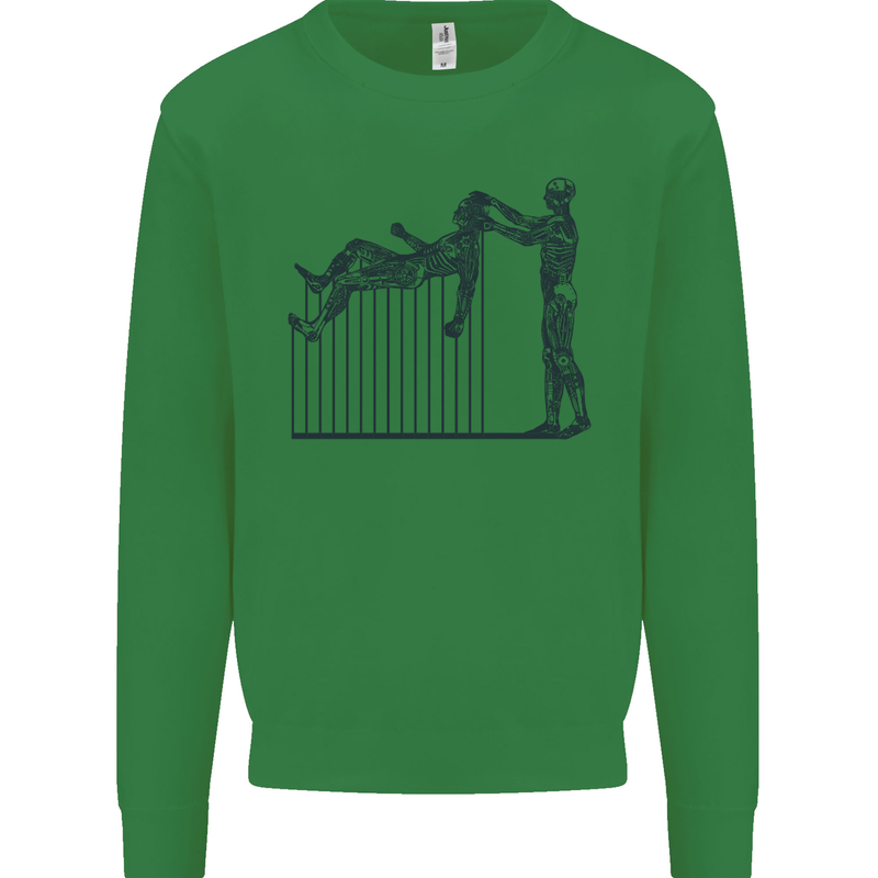 Robot Maintenance AI Futuristic SC-FI Kids Sweatshirt Jumper Irish Green