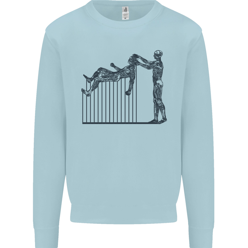 Robot Maintenance AI Futuristic SC-FI Kids Sweatshirt Jumper Light Blue