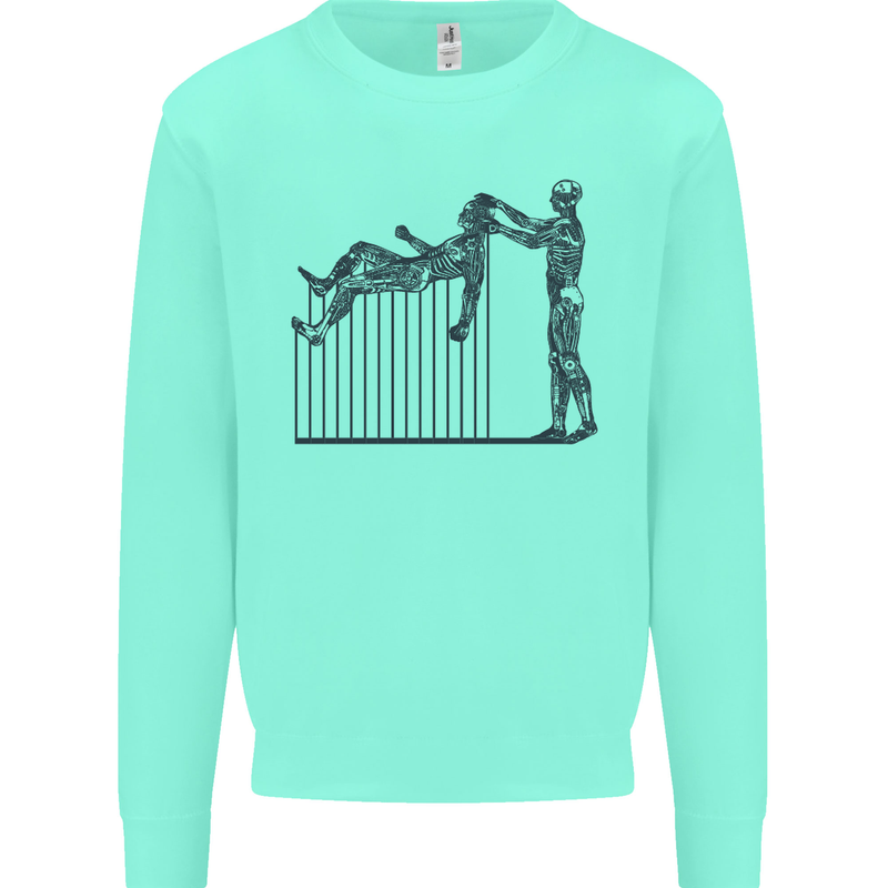 Robot Maintenance AI Futuristic SC-FI Kids Sweatshirt Jumper Peppermint
