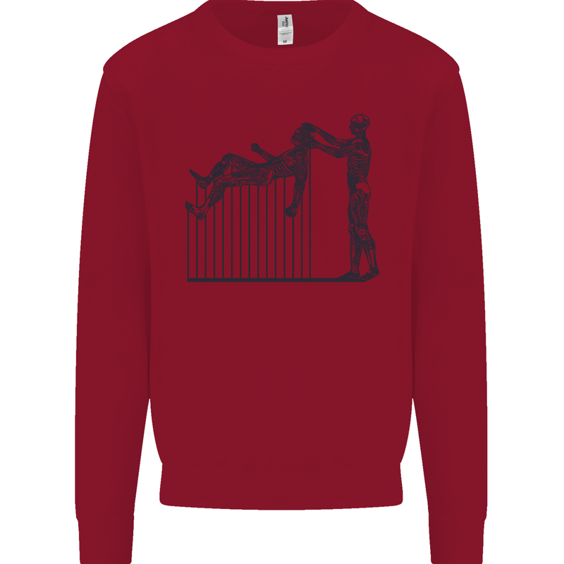 Robot Maintenance AI Futuristic SC-FI Kids Sweatshirt Jumper Red
