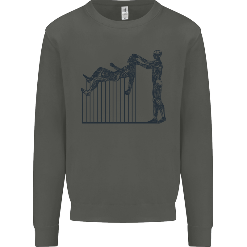 Robot Maintenance AI Futuristic SC-FI Kids Sweatshirt Jumper Storm Grey