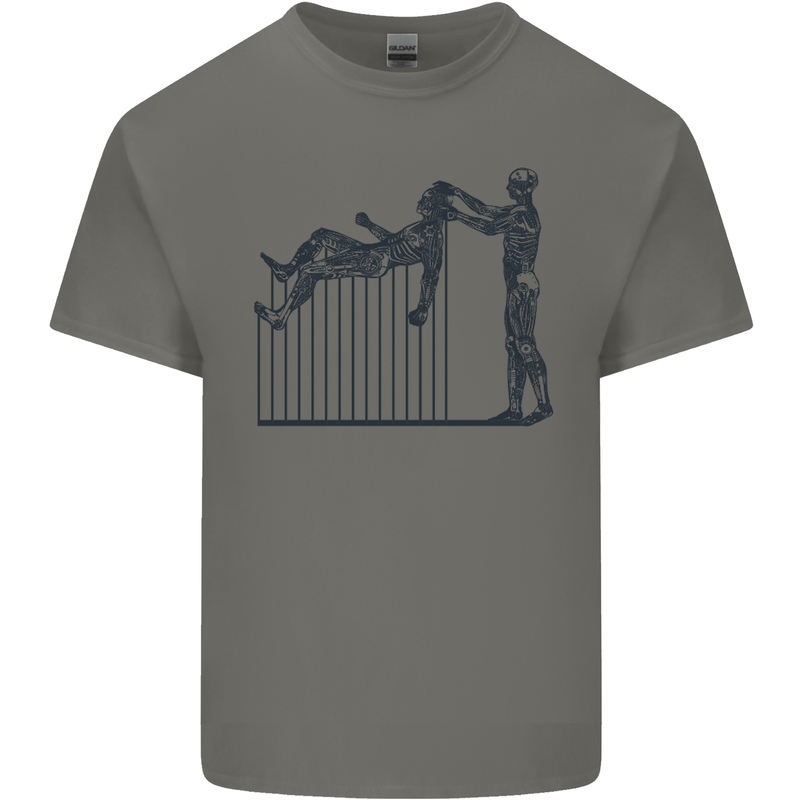Robot Maintenance AI Futuristic SC-FI Mens Cotton T-Shirt Tee Top Charcoal