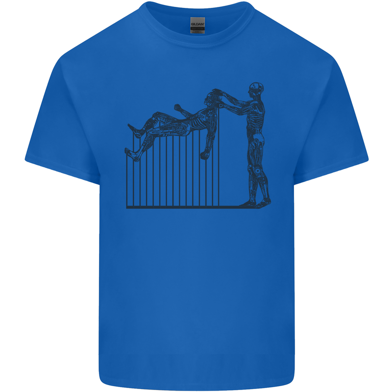 Robot Maintenance AI Futuristic SC-FI Mens Cotton T-Shirt Tee Top Royal Blue