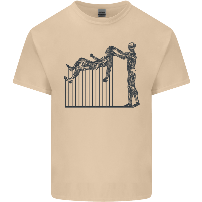 Robot Maintenance AI Futuristic SC-FI Mens Cotton T-Shirt Tee Top Sand