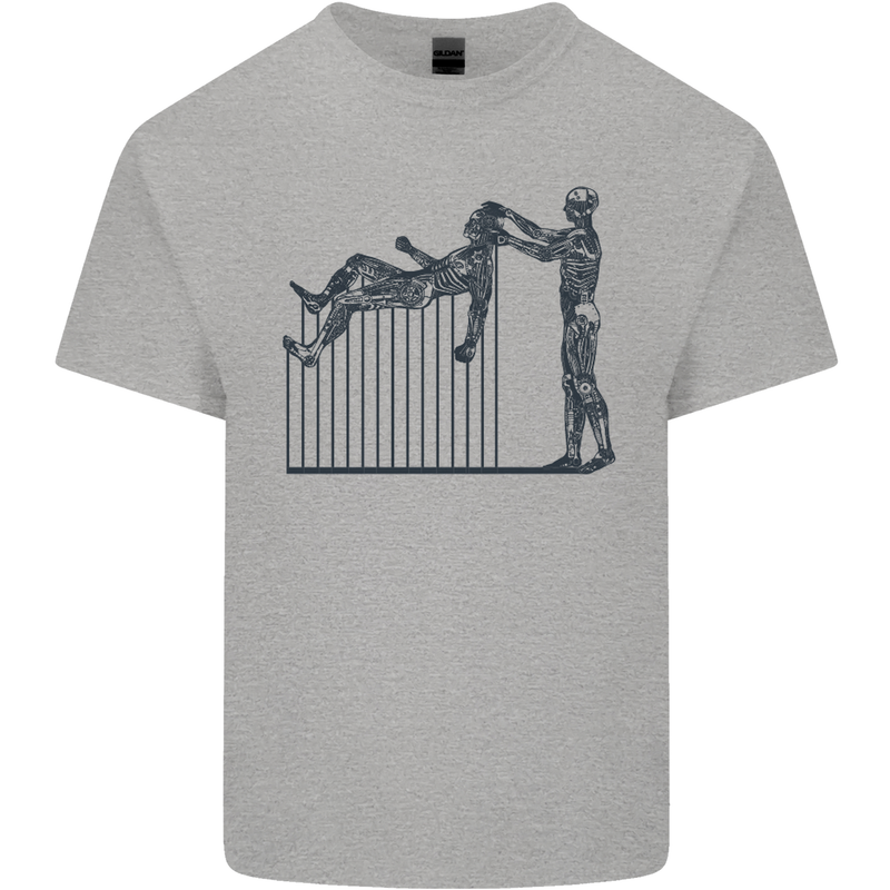 Robot Maintenance AI Futuristic SC-FI Mens Cotton T-Shirt Tee Top Sports Grey