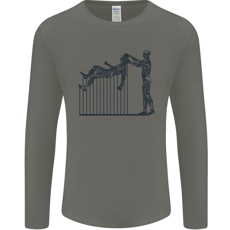 Robot Maintenance AI Futuristic SC-FI Mens Long Sleeve T-Shirt Charcoal
