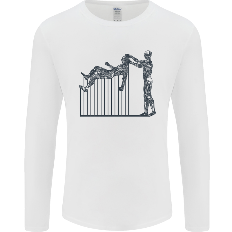 Robot Maintenance AI Futuristic SC-FI Mens Long Sleeve T-Shirt White