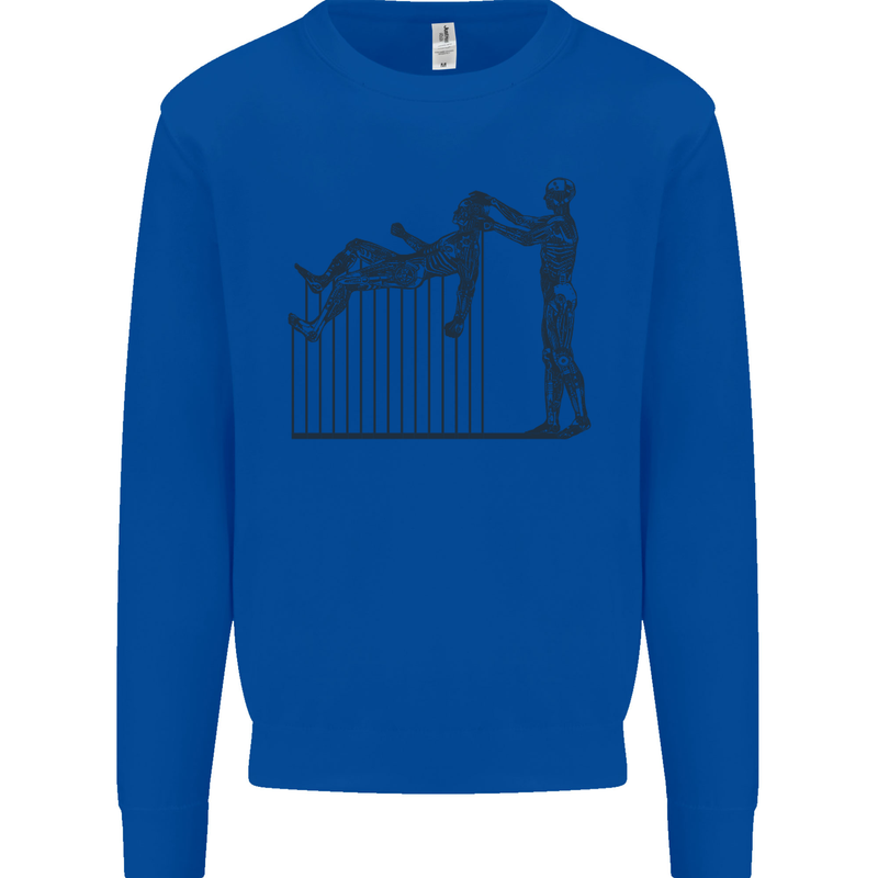 Robot Maintenance AI Futuristic SC-FI Mens Sweatshirt Jumper Royal Blue