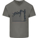 Robot Maintenance AI Futuristic SC-FI Mens V-Neck Cotton T-Shirt Charcoal
