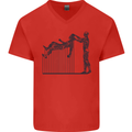 Robot Maintenance AI Futuristic SC-FI Mens V-Neck Cotton T-Shirt Red