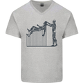 Robot Maintenance AI Futuristic SC-FI Mens V-Neck Cotton T-Shirt Sports Grey