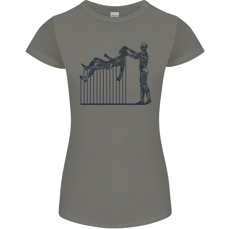 Robot Maintenance AI Futuristic SC-FI Womens Petite Cut T-Shirt Charcoal