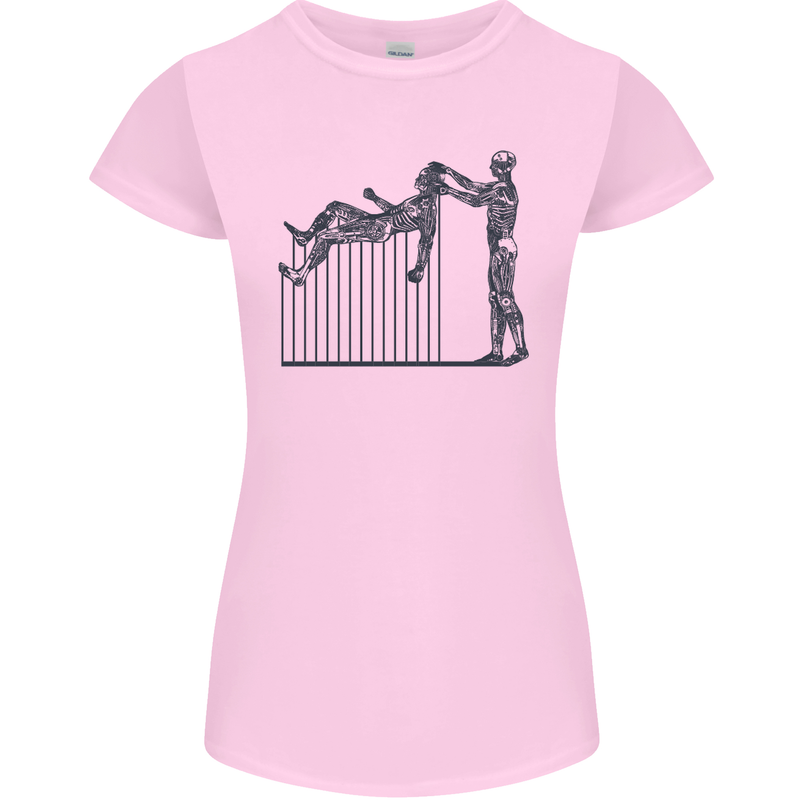 Robot Maintenance AI Futuristic SC-FI Womens Petite Cut T-Shirt Light Pink