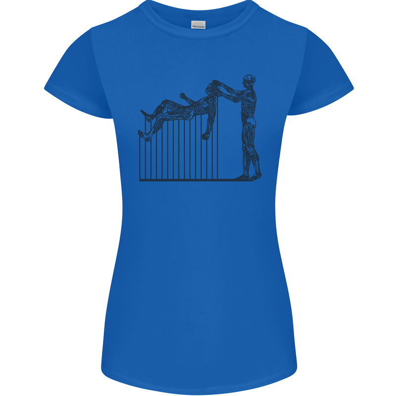 Robot Maintenance AI Futuristic SC-FI Womens Petite Cut T-Shirt Royal Blue