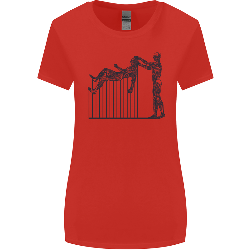 Robot Maintenance AI Futuristic SC-FI Womens Wider Cut T-Shirt Red