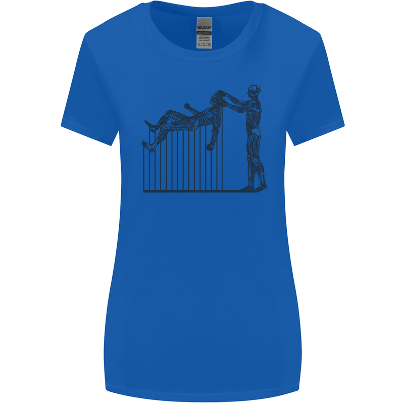 Robot Maintenance AI Futuristic SC-FI Womens Wider Cut T-Shirt Royal Blue